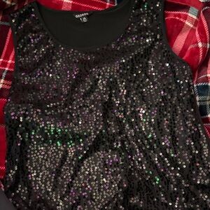 George Black Sequin Sleeveless Top
